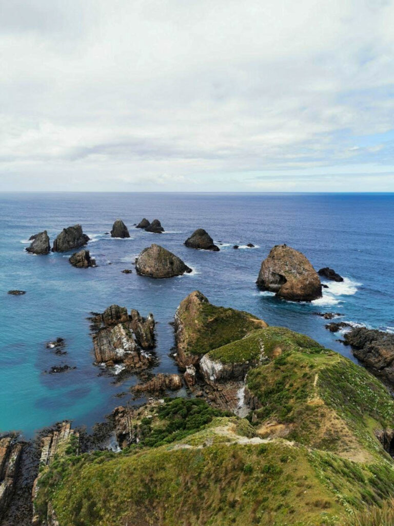view over nugget point in the catlins new zealand