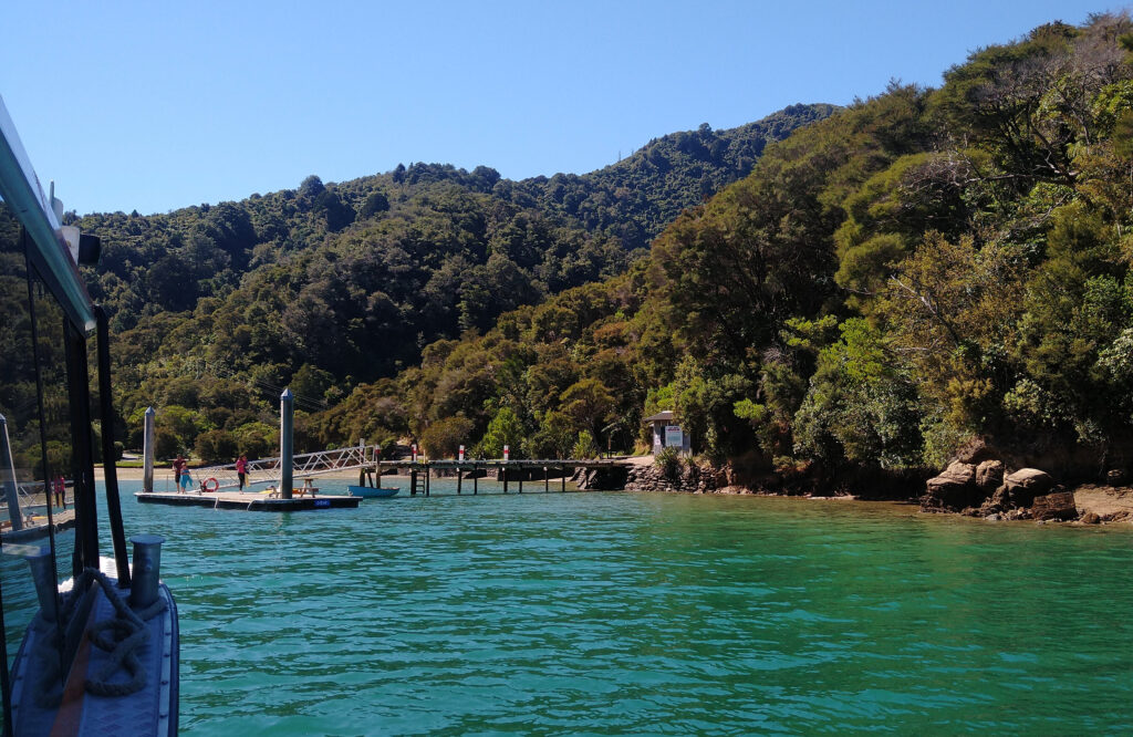 Water taxi to Mistletoe Bay, Hiking the Queen Charlotte Track, Picton, New Zealand