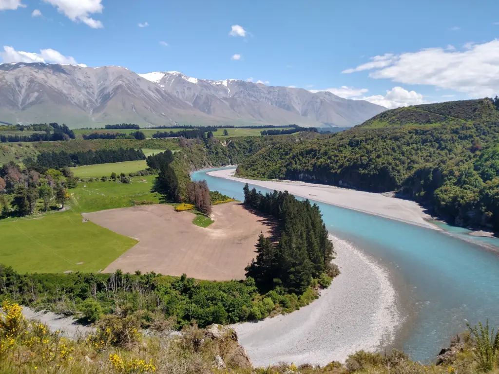 View from the first lookout on the Rakaia Gorge Walkway, Canterbury