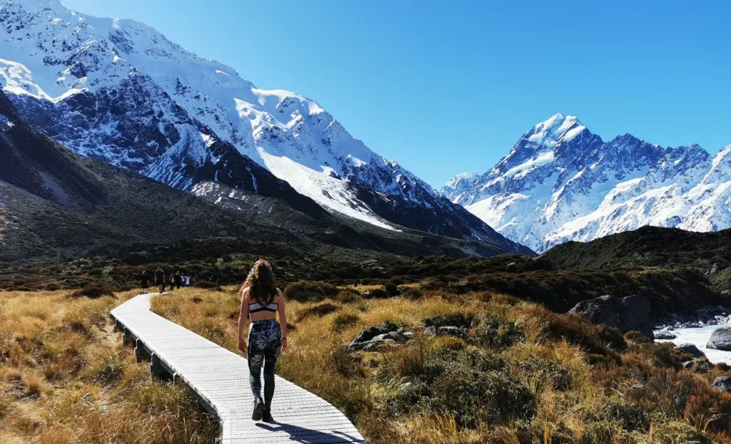 walking the Hooker Valley Track, New Zealand