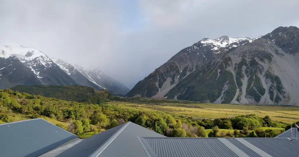 View from the Hermitage Hotels near Mount Cook 
