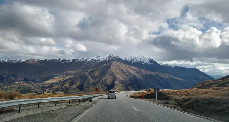 Lake Tekapo to Queenstown drive over the crown range road, New Zealand