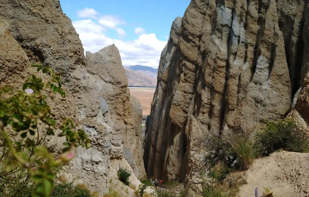 Narrow ravine in the omarama clay cliffs