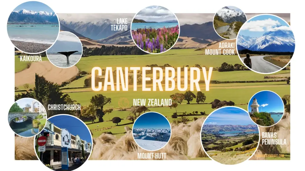 Infographic showing the most popular destinations in the Canterbury Region of New Zealand