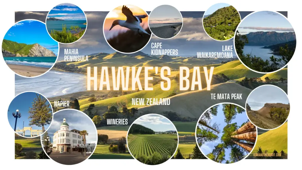 Infographic showing the best places to visit in the Hawke's Bay Region of New Zealand 